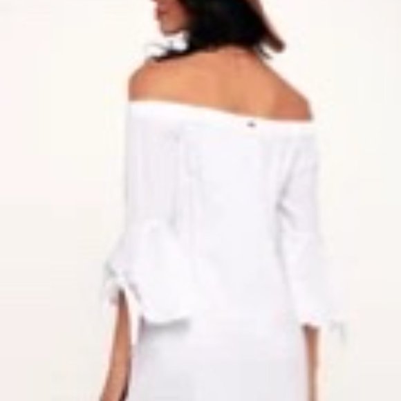 O'Neill Clady Dress White off the shoulder tunic length Summer, Large - Picture 7 of 16